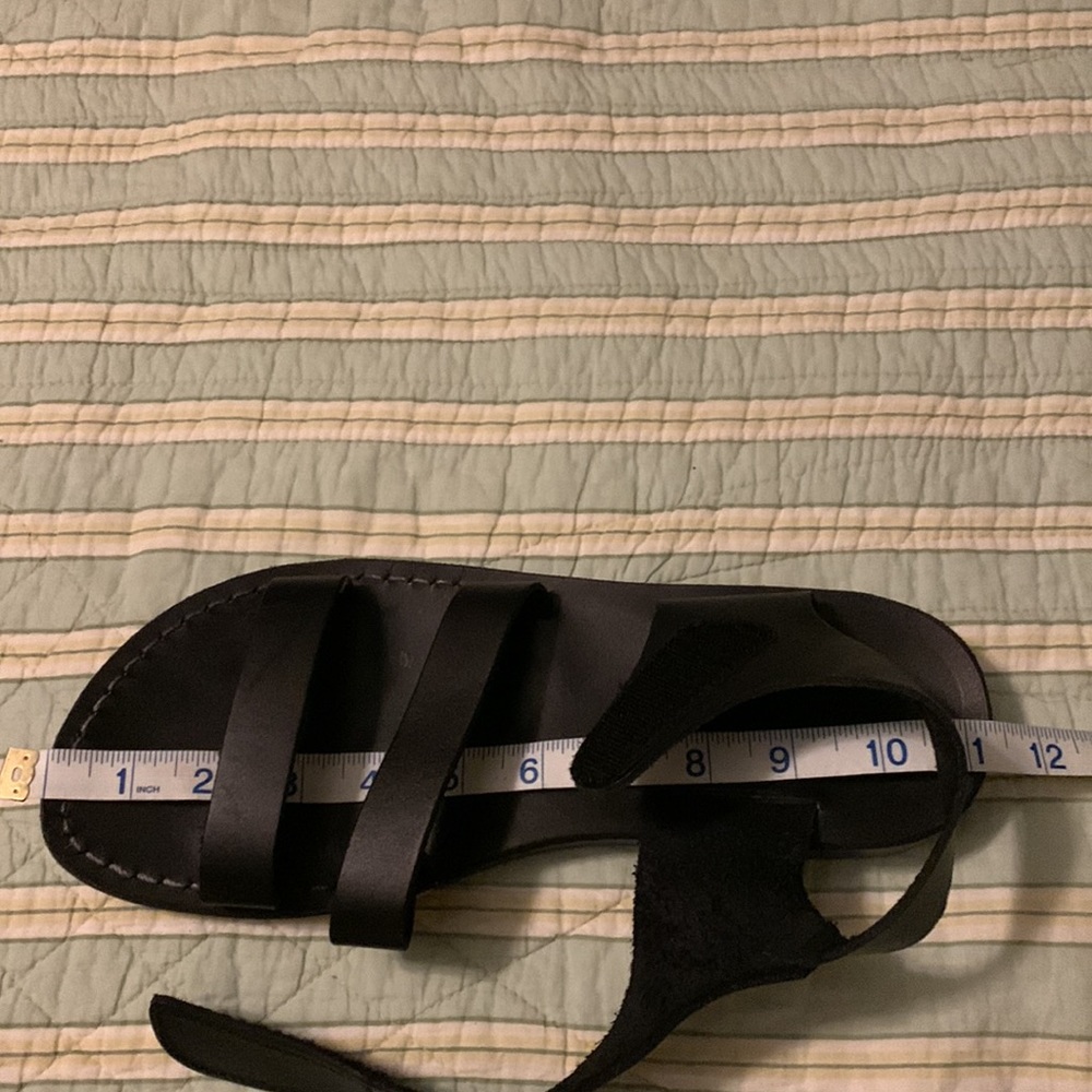 Jerusalem Sandals black leather women’s size 44 (US 12 or 12 1/2) - Picture 6 of 6
